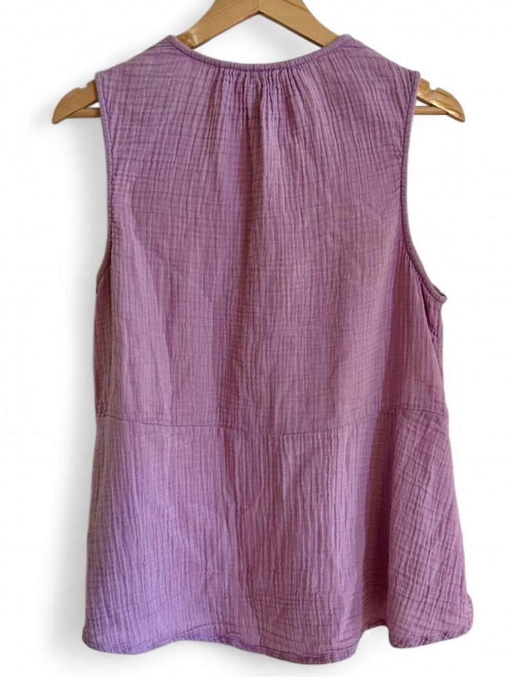 Faherty Organic Cotton Gauze Tank Top Lavender Lilac Swing Coastal Boho M - Picture 3 of 8